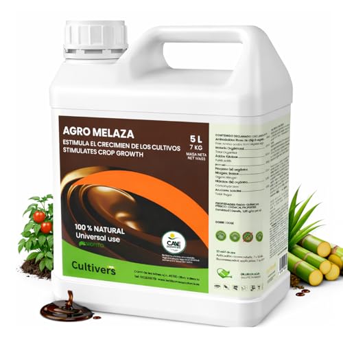 CULTIVERS Melaza para Plantas Ecológica 7 kg (5 L) | Apta para Agricultura Ecológica | Contribuye a la Actividad Microbiana y Mejora la Fertilidad del Suelo