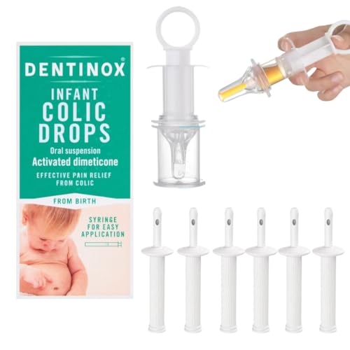Dentinox Infant Colic Drops 100ml Bundled with Alimos Colic Gas Passers and Feeding Syringe
