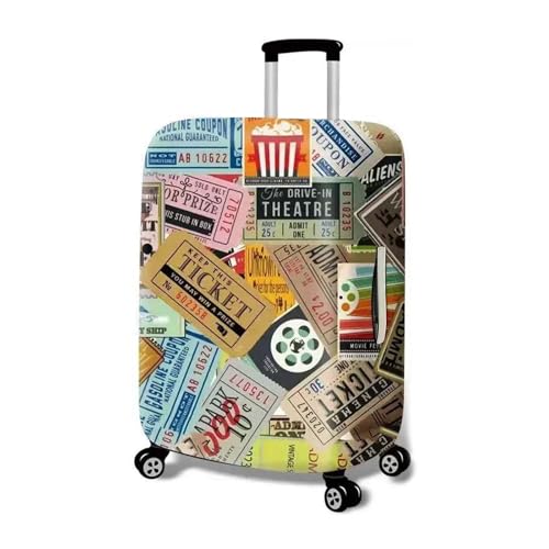Luggage Protective Cover 18-32 Inch Stretch Fabric Dust Cover Anti-Scratch Suitcase Funda Para Maletas De Viaje for Luggage, Travelling(Retro newspaper,XL (29-32 inch))
