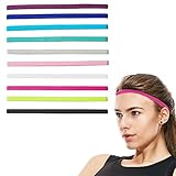 Colores ricos: elegante diadema de ejercicios con 10 colores diferentes, rosa, negro, gris, blanco, etc., puede usar bandas de diferentes colores según su ropa, adecuada para hombres y mujeres.