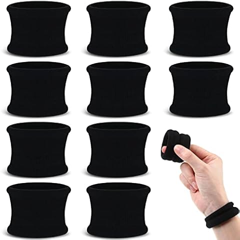 Hair Bands for Women Girls Large Elastic Strong Hair Ties Seamless Black Cotton Holder Ties Stretch Ponytail Hair Bobbles for Thick Heavy Curly Hair, 6.5 Inches (10 Pcs) Cover