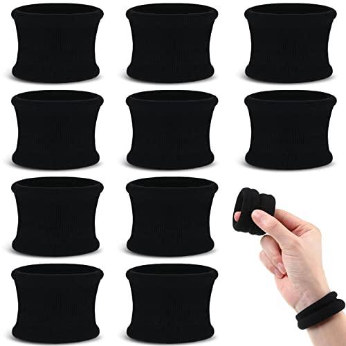 10 Pcs Hair Bands for Women Girls Large Elastic Strong Seamless Black Cotton Holder Ties Stretch Ponytail Hair Ties Bobbles for Thick Heavy Curly 6.5 Inches