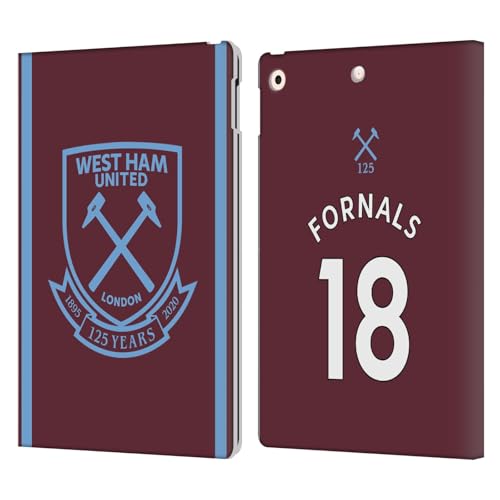 Étui iPad 10.2 West Ham United évite les rayures d'écran grâce au rabat portefeuille en cuir