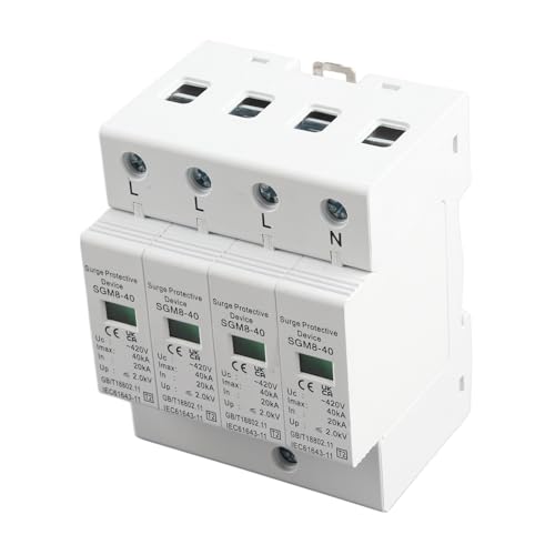House Protector, 4P 40KA House Protective Device Din Rail Low‑Voltage Arrester Device for Home Appliances Electric System Protection - Image 2