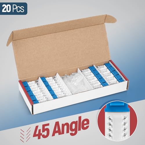 Image of Everest 45 Degree RJ45 Cat6 Keystone Jacks Slim Profile 20-Pack Blue | Compatible with 45 Angled Speed Termination Tool - 45Term (B0BL3GS7ZY)