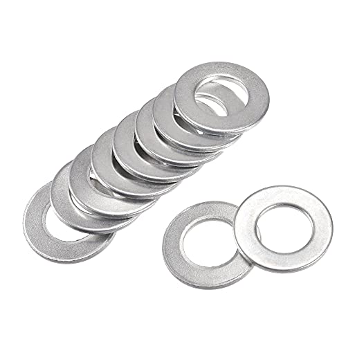 sourcing map 28mm x 15mm x 2mm Carbon Steel Flat Washer for Screw Bolt 25Pcs