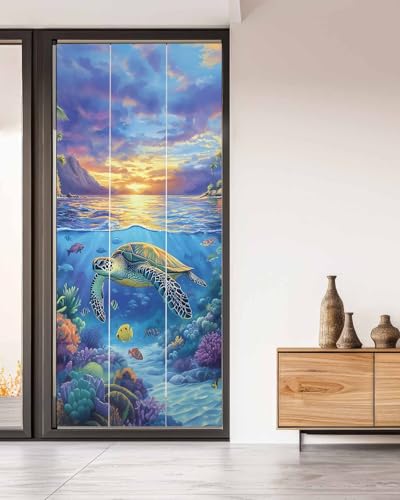 Película de Privacidad para Ventanas con Tortugas Marinas miniatura 1