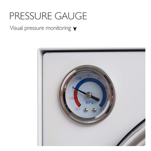 Máquina digital de autoclave de vapor al vacío, capacidad de 18 L, acero inoxidable de 1100 W con bandeja de instrumentos y tubo de drenaje para una esterilización eficiente