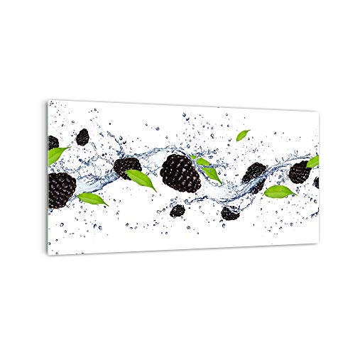 Küchenrückwand 'Brombeeren in Wasser' in div. Größen, Glas-Rückwand, Wandpaneele, Spritzschutz & Fliesenspiegel