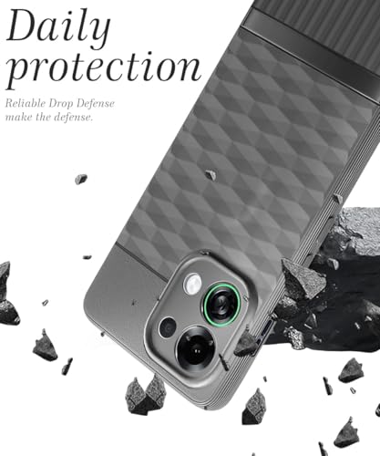 Image of WOW IMAGINE Back Cover for Oppo K13 Turbo 5G | K13 Turbo Pro 5G with Hexa Cube Design | UltraSoft Rubberised Case | Inner Velvet Fabric | Matte Silicone Flexible Mobile Case | Camera Protection - Grey