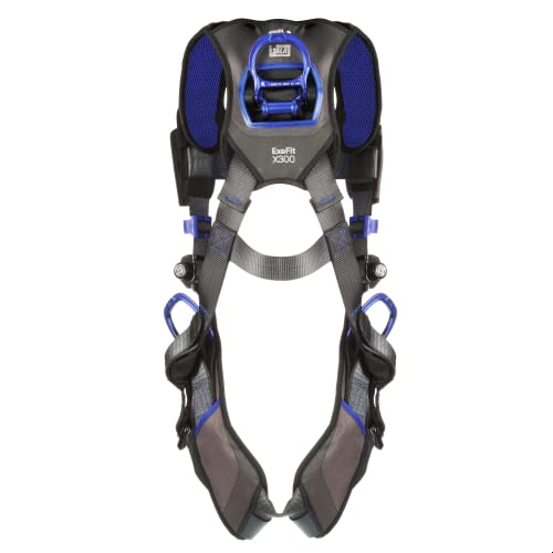 Image of 3M 1113420 DBI-SALA ExoFit X300 Comfort Vest Climbing /Positioning Safety Harness, General Industry Fall Protection, Back, Front, and Hip D-Rings, Tongue Leg Buckle, Auto Lock Quick Connect Chest,Small