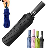 Guarda-Chuva Sombrinha Premium Grande Dobrável com Cabo de Madeira – Abertura Automática 1 Clique, Antivento, Proteção UV Impermeável, Elegante e Compacto para Qualquer Clima (Preto)