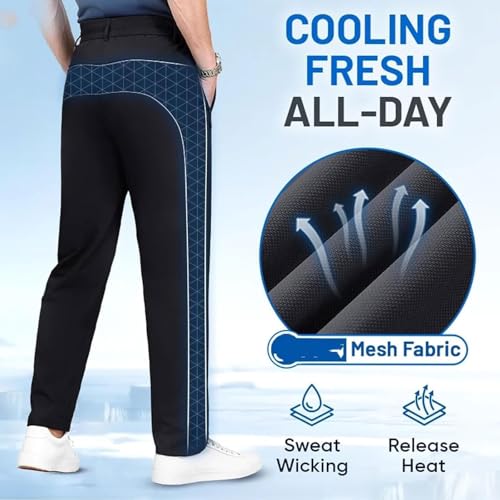 Linochic Meshirons - Ice Silk Mesh Panel Casual Pants Men Quick Drying Comfort Breathable Cooling Pants with Pockets2