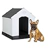 BestPet Dog House Indoor Outdoor Insulated Kennel Durable Plastic Dog House for Small Medium Large Dogs Weather Water Resistant Pet Crate with Air Vents and Elevated Floor