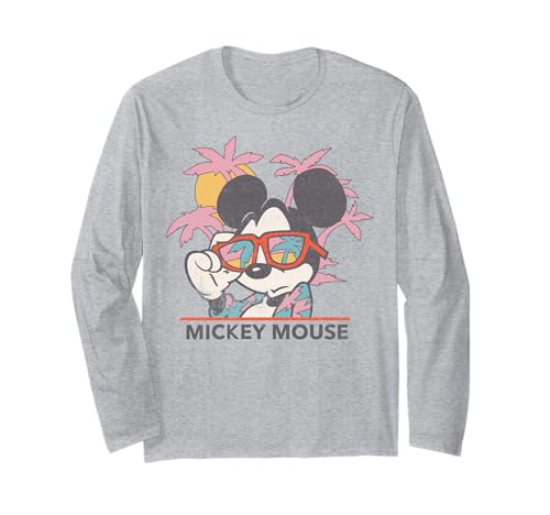 T-shirt Mickey Mouse portrait tropical manches longues cadeau parfait anniversaire