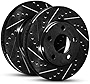 R1 Concepts Rear Brake Rotor Kit |Brake Rotors| Brake Disc |Drilled and Slotted| WHPN1-74039