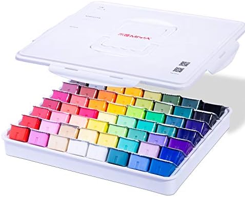 Miya Gouache Paint Set, 56 Colors x 30ml Unique Jelly Cup Design in a Carrying Case Perfect for Artists, Students, Gouache Opaque Watercolor Painting