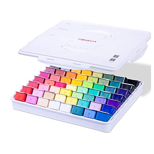 Juego de pintura de gouache de MIYA, un único diseño de taza de gelatina, de 56 Colores x 30ml, en un estuche portable para artistas y estudiantes. Pintura Acuarela Opaca Gouache