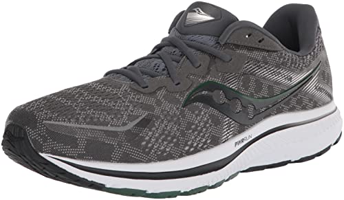 Saucony Men's Omni 20 Running Shoe, Shadow/Pine, 10.5