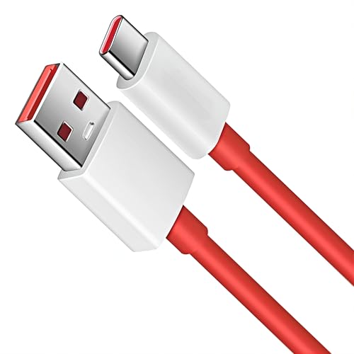 Image of Original OnePlus Type C 1Meter Supervooc Charging Cable For OnePlus 13,13R,12,12R,Nord 4,Open,11,11R,10R,10T,10,10Pro & Other USB-C Devices,Fast Data Transfer Superdart /Rapid /Quick,Red