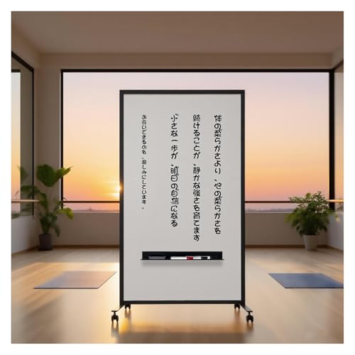 法人様向け 可動式 ホワイトボード パーテーション 衝立 キャスター付き 幅900×奥行500×高さ1600mm ブラックフレーム 両面 縦型 無地 自立 大型 白板 掲示板 間仕切り 室内 仕切り板 目隠し 屏風 脚付き オフィス 会議室 事務所 学校