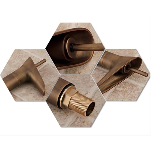Robinet de lavabo cascade en bronze pour une salle de bain rétro