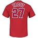MLB Los Angeles Angels Men's Trout 27 Name And Number Tee, Athletic Red