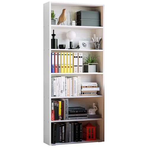 Image of IRONCK Bookshelves and Bookcases Floor Standing 6 Tiers Display Storage Shelves 70 in Tall Bookcase Home Decor Furniture for Home Office, Living Room, Bed Room