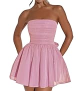 Hoepoly Strapless Short Homecoming Dress for Teens Sprakly Glitter Tulle Mini Prom Party Cocktail...