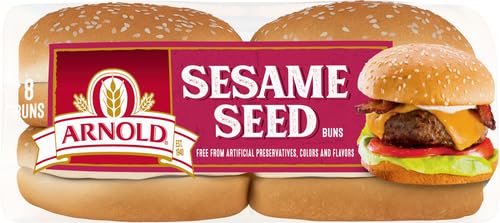Arnold 261-01-0620 Sesame Seed Buns, 8 Count, (2 Oz Each), White Hamburger Buns thumb #1