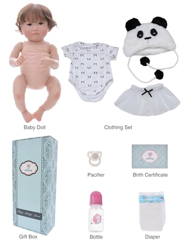 Muñeca Bebé Reborn 18 Pulgadas Conjunto Panda Realista miniatura 5