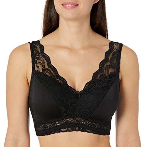 Rhonda Shear Pin Up Girl Lace Leisure Bra, Wire-Free, Removable Pads, V-Neck