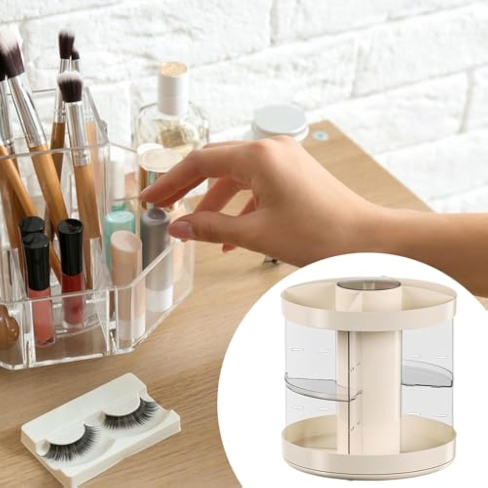Makeup Organizer Rotating Rack Skincare Holder