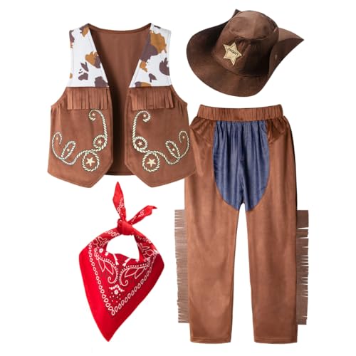 Disfraz completo de vaquero infantil para Halloween y fiesta miniatura 1