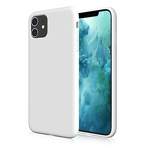 Microcase iPhone 11 Case?Liquid Silicone Gel Rubber Case Full Body Protection Shockproof Cover Drop Bumper Case with Anti-Scratch Microfiber Lining for Apple iPhone 11 6.1 inch (2019)-White