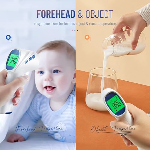 Infrared Thermometer for Adults and Kids, Digital Thermometer with Fever Alarm & Mute Mode, Fast Accurate Result, Easy to Use for All Ages Fast and Accurate with, Non-Contact