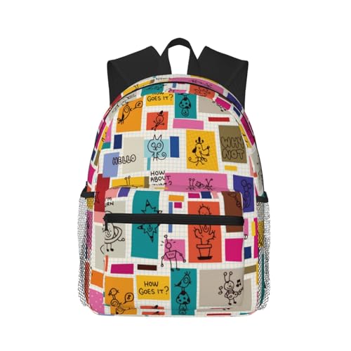 Cute Doodles Travel Laptop Backpack For Men Women-Lightweight Carry On Backpack,Hiking Backpack, Water Resistant Beach Backpack With Laptop Compartment
