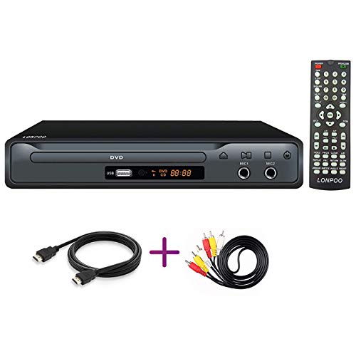LONPOO DVD Player for TV, All Region Free DVD CD Discs Player