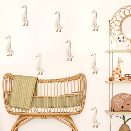 Vinilo decorativo de pared de gansos de madera miniatura 7