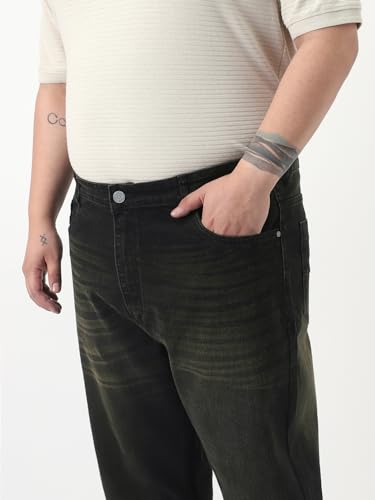 Image of Urbano Plus Men's Straight Fit Heavy Washed Jeans Stretchable