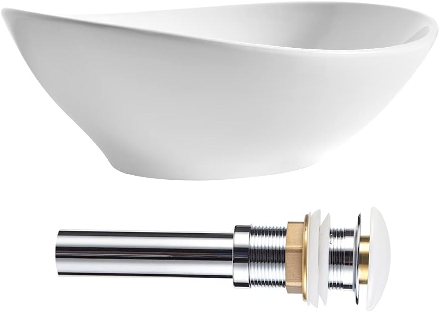 Porcelain Bathroom Sink, Future Height Vessel Sink with POPUP Drain