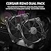 CORSAIR RS140 140mm PWM Fans – Daisy-Chain Connection – Low-Noise – Magnetic Dome Bearing – Dual Pack – Black