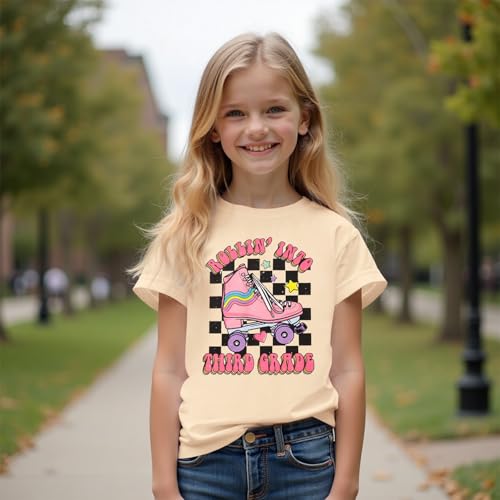 Image of SOFEON First Day of School Shirt for Girls Rollin' Into 1st /2nd /3rd Grade T-Shirt Back to School Skating Graphic Tees Tops