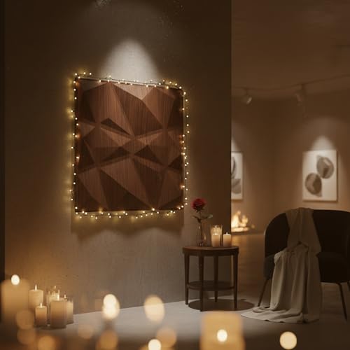 Image of Kayra Decor PVC Panel for Wall PVC Diamond Design, WalntWood Color 19.7 inch X 19.7 inch (Pack of 12) - Covers 32.34 Sq. Ft.