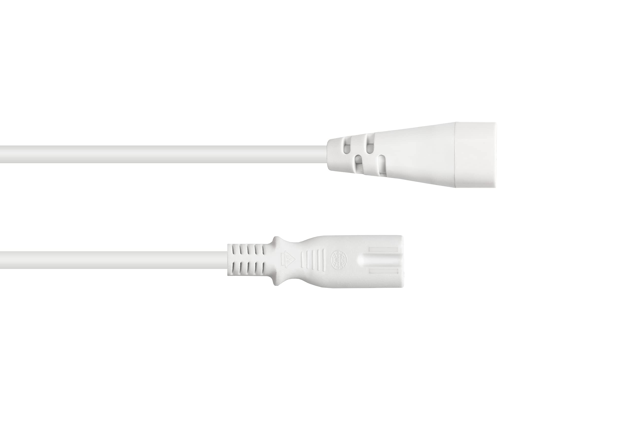 Good Connections P0870-W020 Euro Extension 2 m C8 Plug Straight to C7 / Euro 8 Socket (Straight) 0.75mm² White