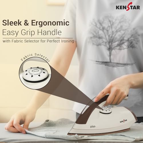 Image of Kenstar Glido 1000 W Dry Iron (Brown & Ivory)