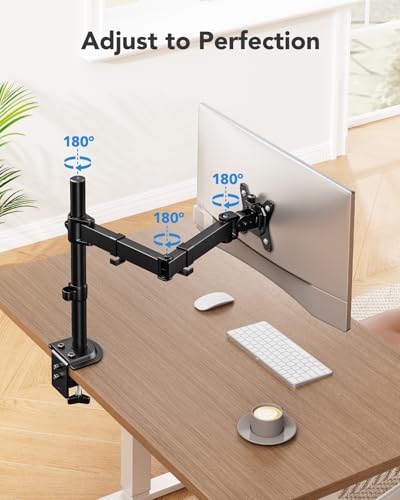 image for HUANUO Single Monitor Mount, Monitor Arm for 13”-32” Monitors up t