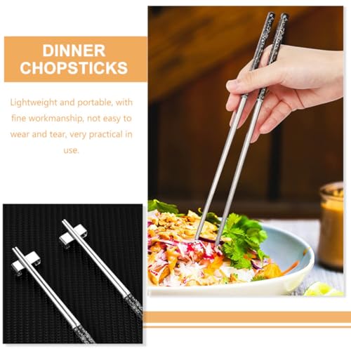 Palillos de acero inoxidable duraderos juego de mesa con soporte elegante TOMETURE 4