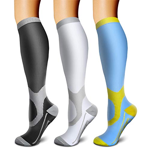 Image of Copper Compression Socks (3 Pairs), 15-20 mmhg is BEST Athletic & Medical for Men & Women, Running, Flight, Travel, Nurses - Boost Performance, Blood Circulation & Recovery