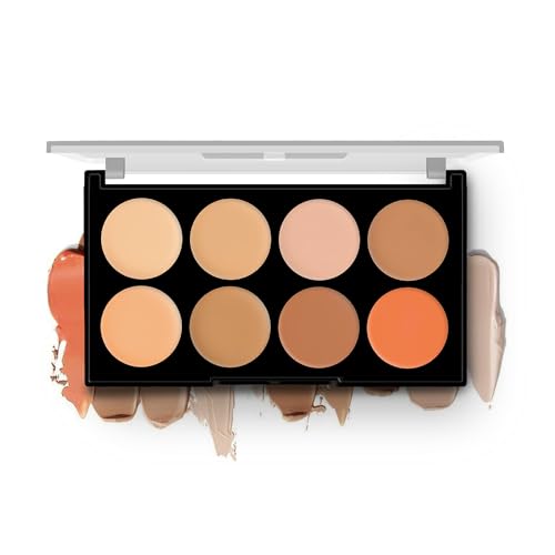 Hilary Rhoda Concealing & Contouring | 8 Shades in Palette | Colour Corrects with High Coverage | Face Palette | Hides Dark Spots & Pigmentation | Buildable Coverage | 12g (Shade-1)